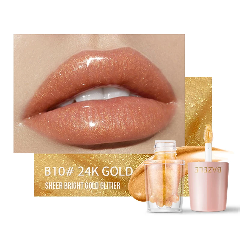 

Glitter Lip Gloss 14 Colors Mirror Waterproof Long Lasting Non Sticky Shimmer Lip Lazed Easy To Wear Lips Makeup Tools