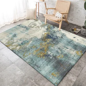 Модный Скандинавский современный синий и желтый абстрактные чернила для гостиной спальни кухни прикроватный ковер напольный коврик на заказ