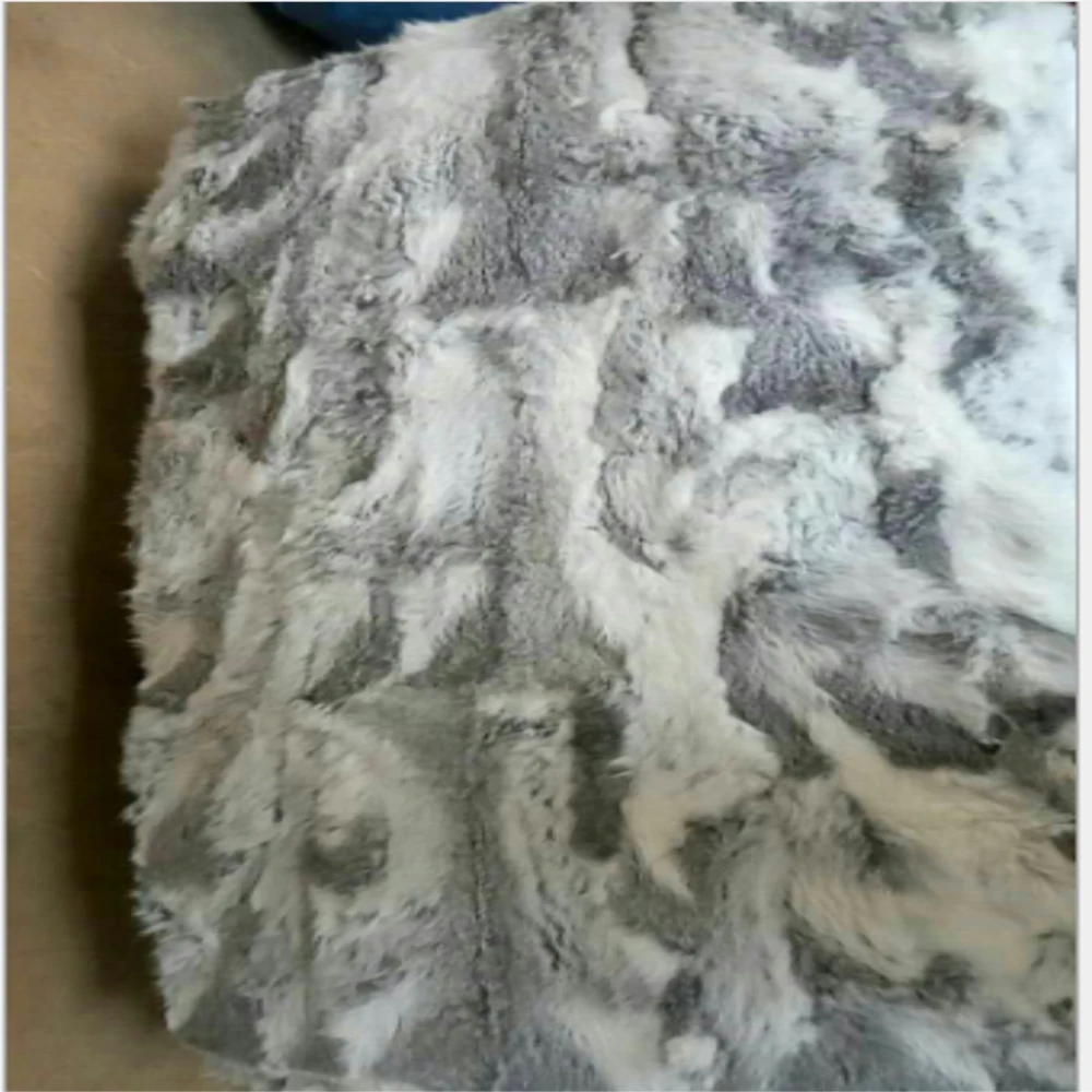 Натуральная Лоскутная тарелка из кроличьего меха настоящий ковер одеяло