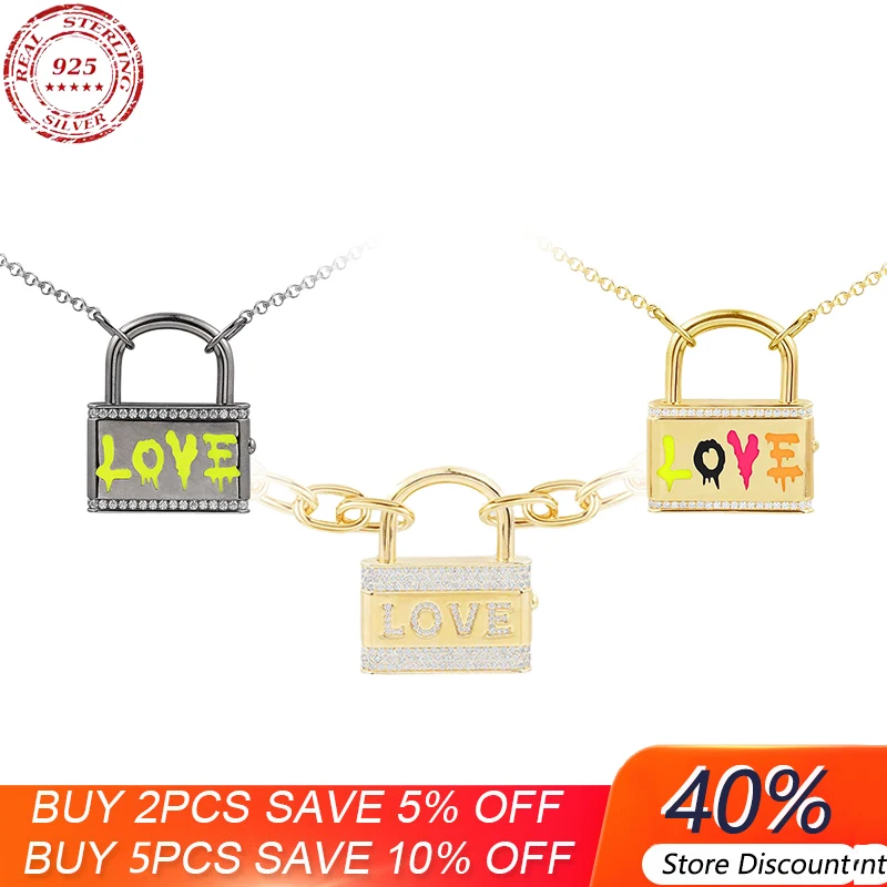 

Ожерелье из серебра S925 пробы с надписью «Love Lock»