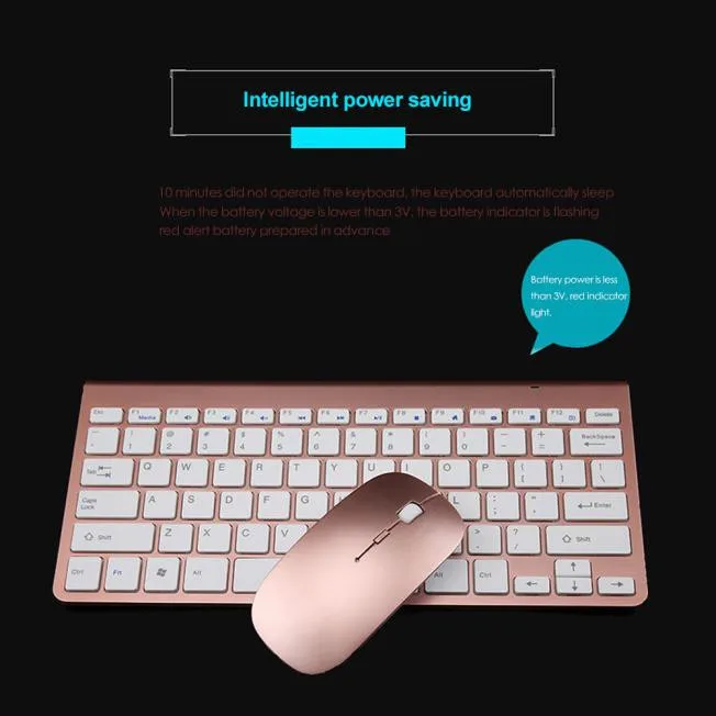 

Keyboard Ultra-thin Mini Keyboard Suit 2.4 G Wireless Keyboard Office dedicated Juego de teclado y mouse inalmbricos
