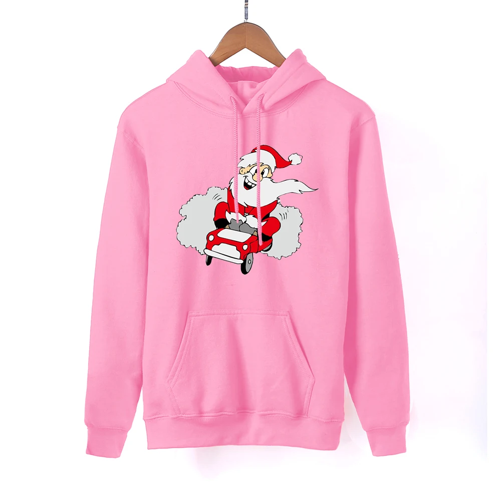 Женская розовая толстовка с капюшоном веселое Рождество весна-осень толстовки