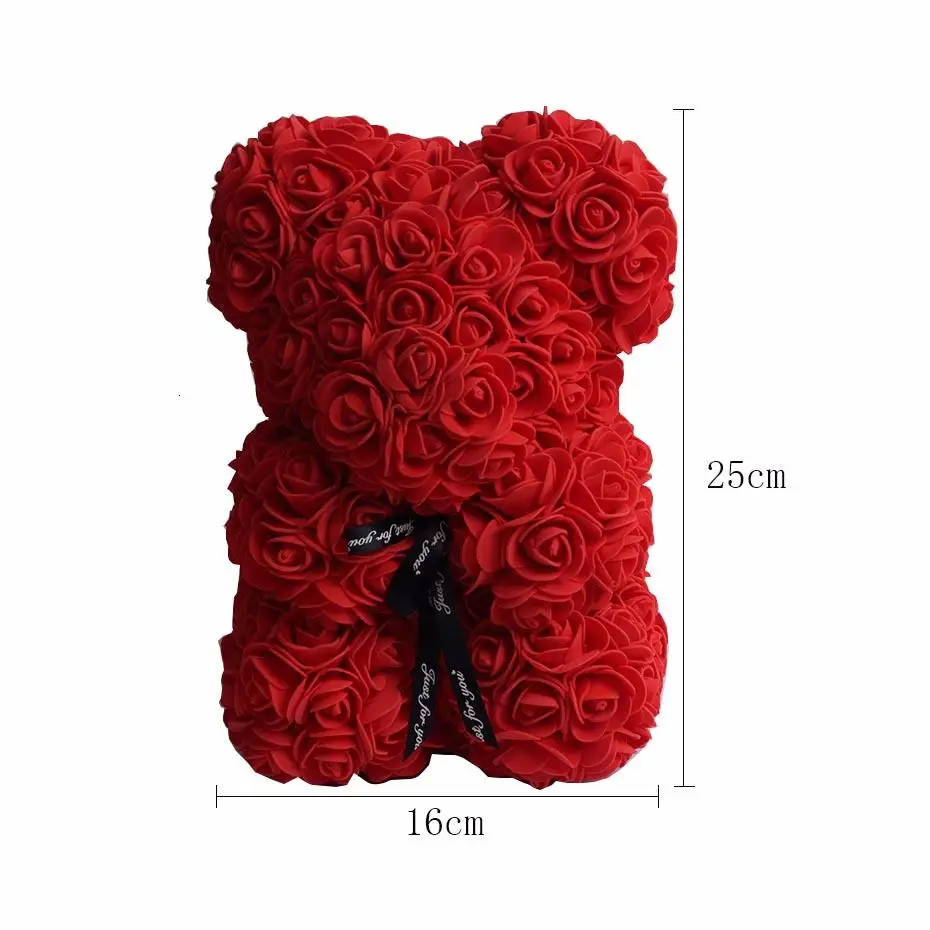 

Romantic Valentine's Day Plush 25cm 40cm Pink Teddy Bear Gift Birthday Gift Christmas Wedding Artificial Flower Multicolor