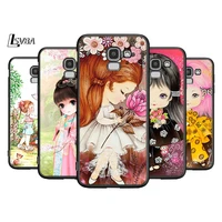 little girl and flowers for samsung galaxy j8 j7 duo j6 j5 prime j4 plus j3 j2 core 2018 2017 2016 phone case cover