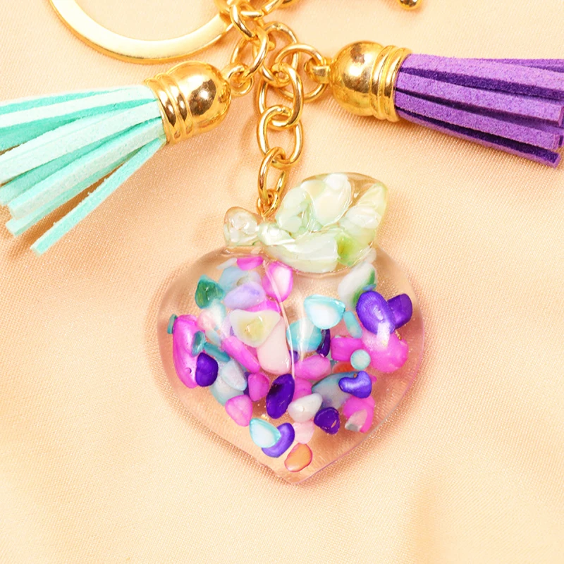 Прозрачный в форме сердца милый брелок новая мода для ключей творческий
