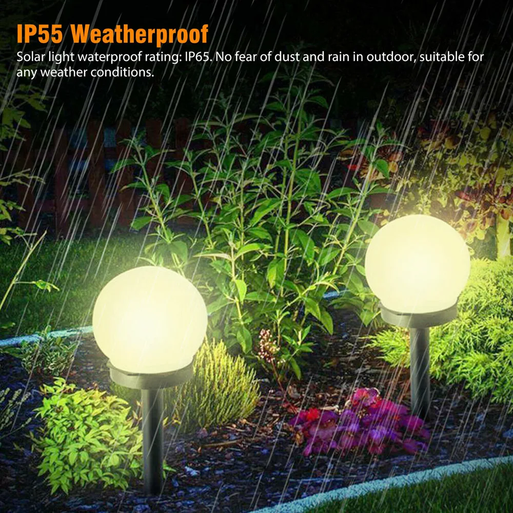 2/4/8 шт клумба Солнечная наземная шарик света светодиодный путь садового сарая