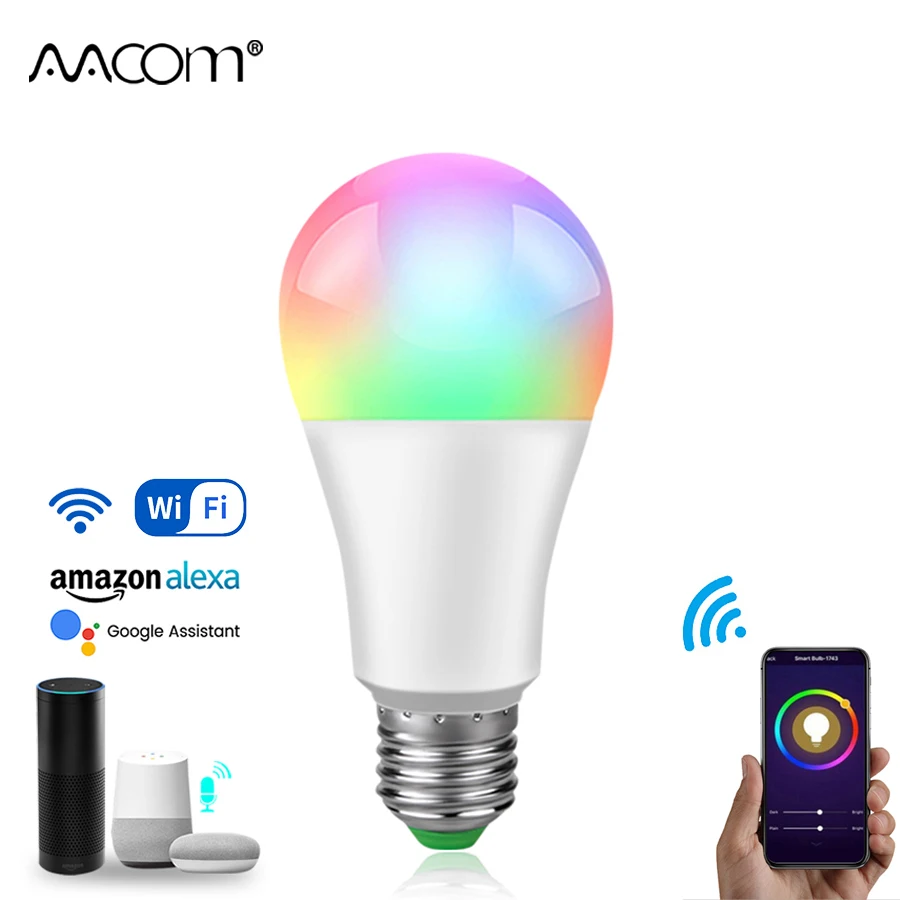 

15W Ampoule LED E27 WiFi Smart Light Bulb RGBW B22 RGB lampada Alexa Intelligent LED WiFi Lamp Work With Alexa Echo Google home