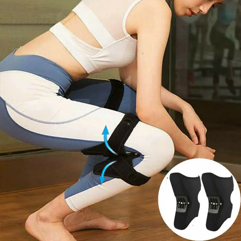 Unisex 1 Pair POWER LEG Kneepad NEW Power Joint Support For Mountaineering Squat Sports Knee Pads Protection Spring Force | Спорт и