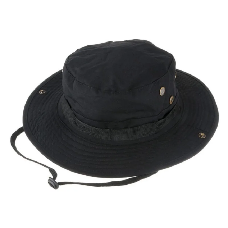 

Outdoor Sports Military Fan Black Round Hat Benny Hat Fishing Leisure Sun Hat