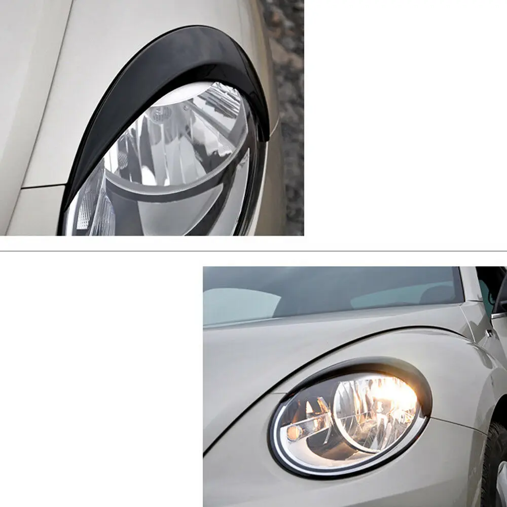 

Car Headlamp Headlight Eyebrow Eyelids Cover Trim For VW Beetle A5 2012-2018 Exterior Front Light Head Lamp Strip Stickers Frame