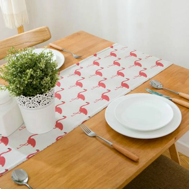 Вечерние настольные бегуны chemin de Table современные Бегуны для свадьбы фламинго camino