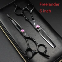 freelander japan steel 440c barber hairdressing scissors 6 in salon cutting shears thinning scissors professional hair scissors