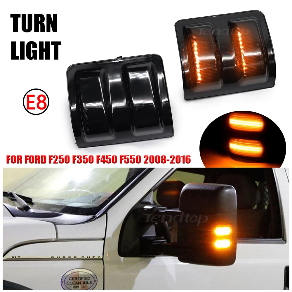 

2pcs LED Car Dynamic Turn Signal Blinker Flashing Light For 2008 2009 2010 2011 2012-2016 Ford F250 F350 F450 F550 Super Duty