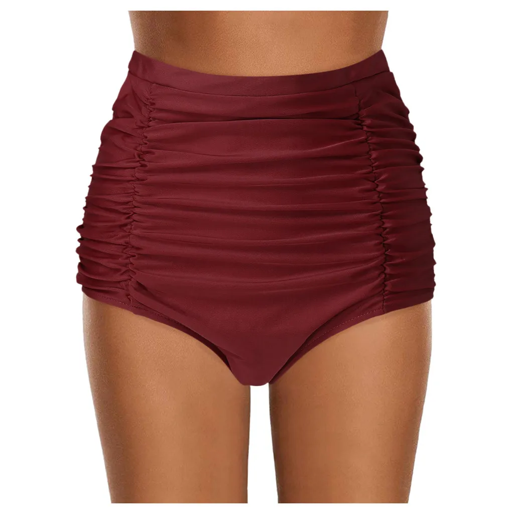 Women High Waist Bikini Sexy Swim Pants Shorts Bottom Swimsuit Ruched Swimwear Bathing suit Beach Wear Biquini 2020 | Женская одежда
