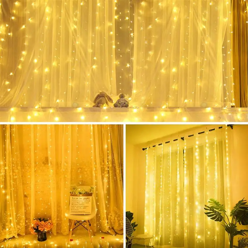 

3 Meters 300 LEDS Curtain Garland on the Window USB String Lights Fairy Festoon With Remote Christmas Wedding Ramadan Decoration