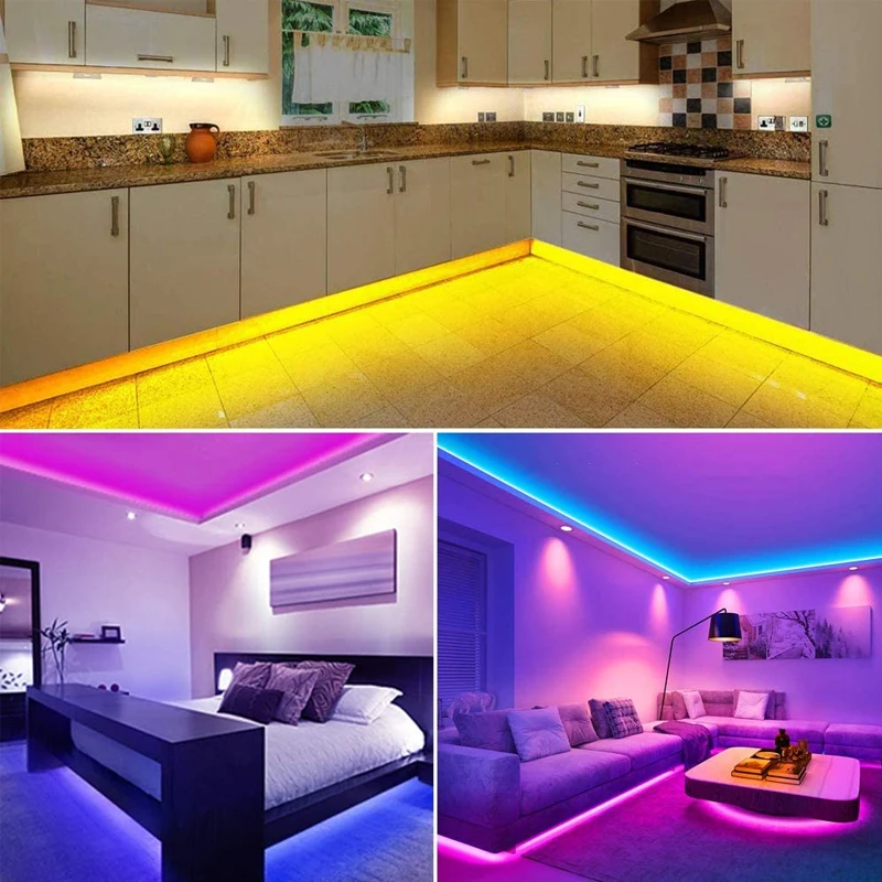 

44 Remote Controller LED Strip RGB USB 5050 Flexible Rope Lights LED Color Changing Self-Adhesive Desktop Wall Room TV BackLight