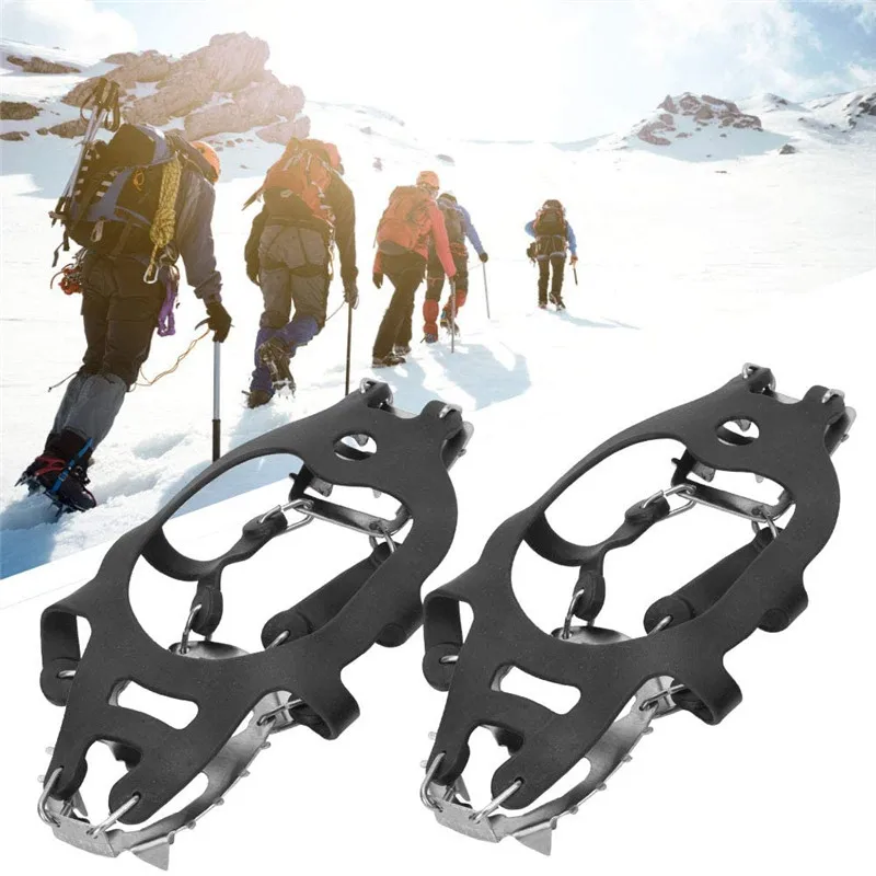 Mountaineering stainless steel crampon men and women's outdoor winter hiking anti-skating fishing snowshoes non-skid shoes non-s