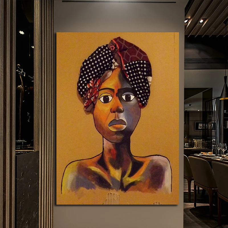 Абстрактная картина маслом для африканских женщин семейный плакат и принты