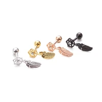 1pc feather dreamcatcher stud earring helix barbell ear piercing jewelry