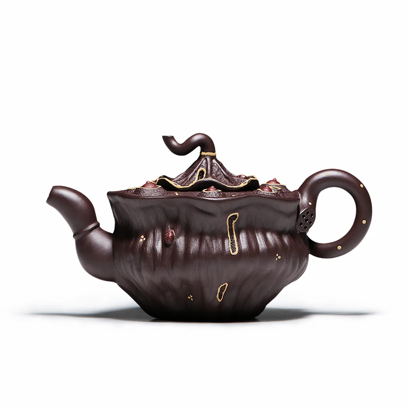 

fragrance yixing masters are recommended pure manual lotus seed pot of run of mine ore old purple clay teapot tea set
