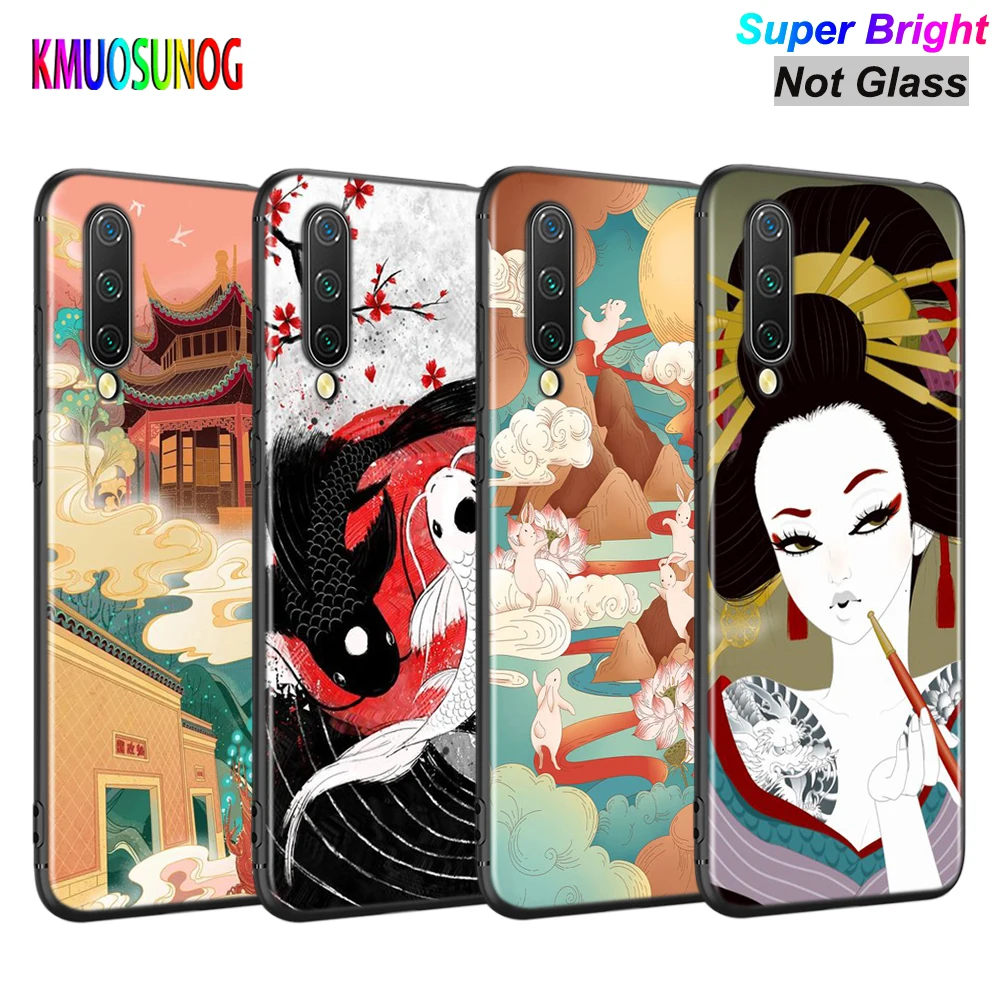 

Japanese Style Art Silicone Cover For Xiaomi Mi Note 10 Ultra 9T 9 SE A3 Lite Poco X3 NFC M2 Pocophone F1 Pro Phone Case