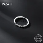 INZATT реальные 925 пробы серебристый неправильной формы Регулируемые кольца для мода для женщин, хорошее ювелирное изделие, в стиле панк с круглым минималистский аксессуары