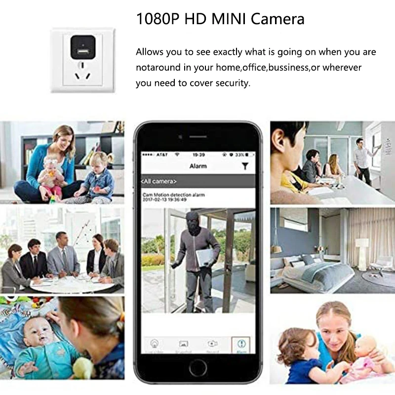Мини-камера видеонаблюдения Wi-Fi 1080P с USB-портом | Электроника