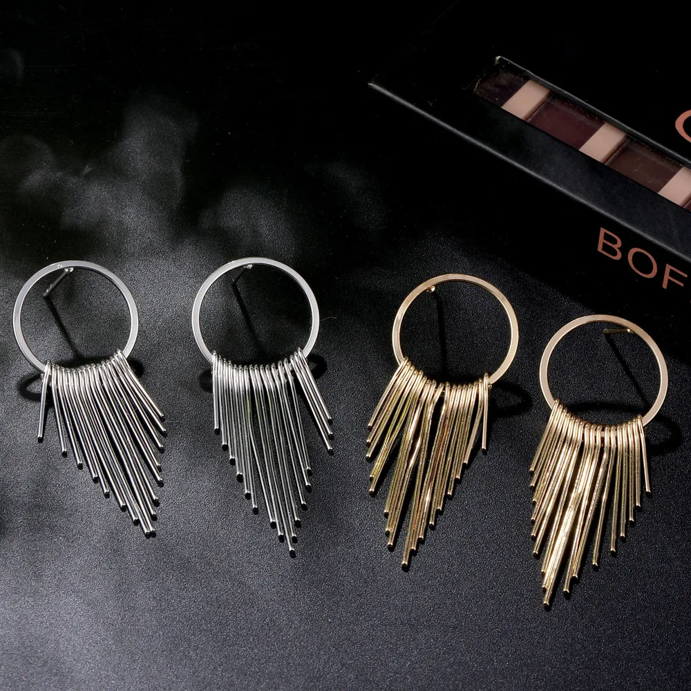 

VG 6YM 2021 New Fashion Tassel Dangle Earrings Simple Design Round Drop Warrings for Women Wedding Jewelry Accessories Wholesale