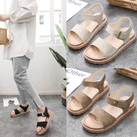 2020 summer sandals for women shoes new style platform flats casual buckle strap sandalias solid colors open toe womens sandals
