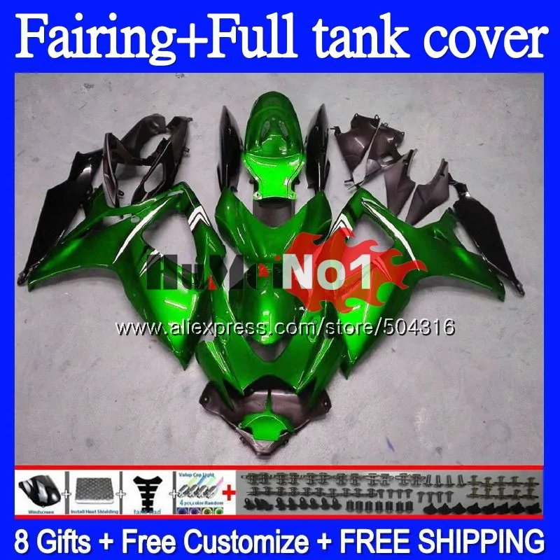 

+Tank For SUZUKI GSXR 600 750 CC 600CC 750CC GSX-R750 Glossy green 65MC.28 GSXR750 GSXR-600 K6 GSXR600 06 07 2006 2007 Fairings