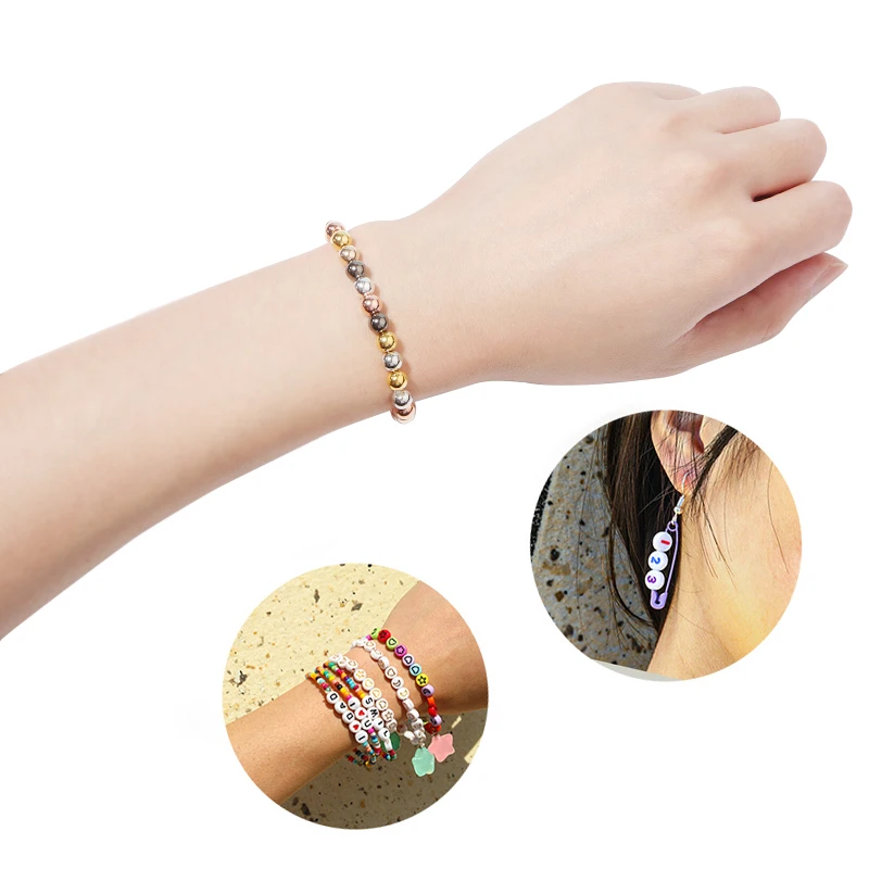 3 4 6 7 8 10 12mm 50-500pcs Gold color CCB Ball Beads Round Loose Bead For Making DIY Bracelet Necklace Wedding Jewelry