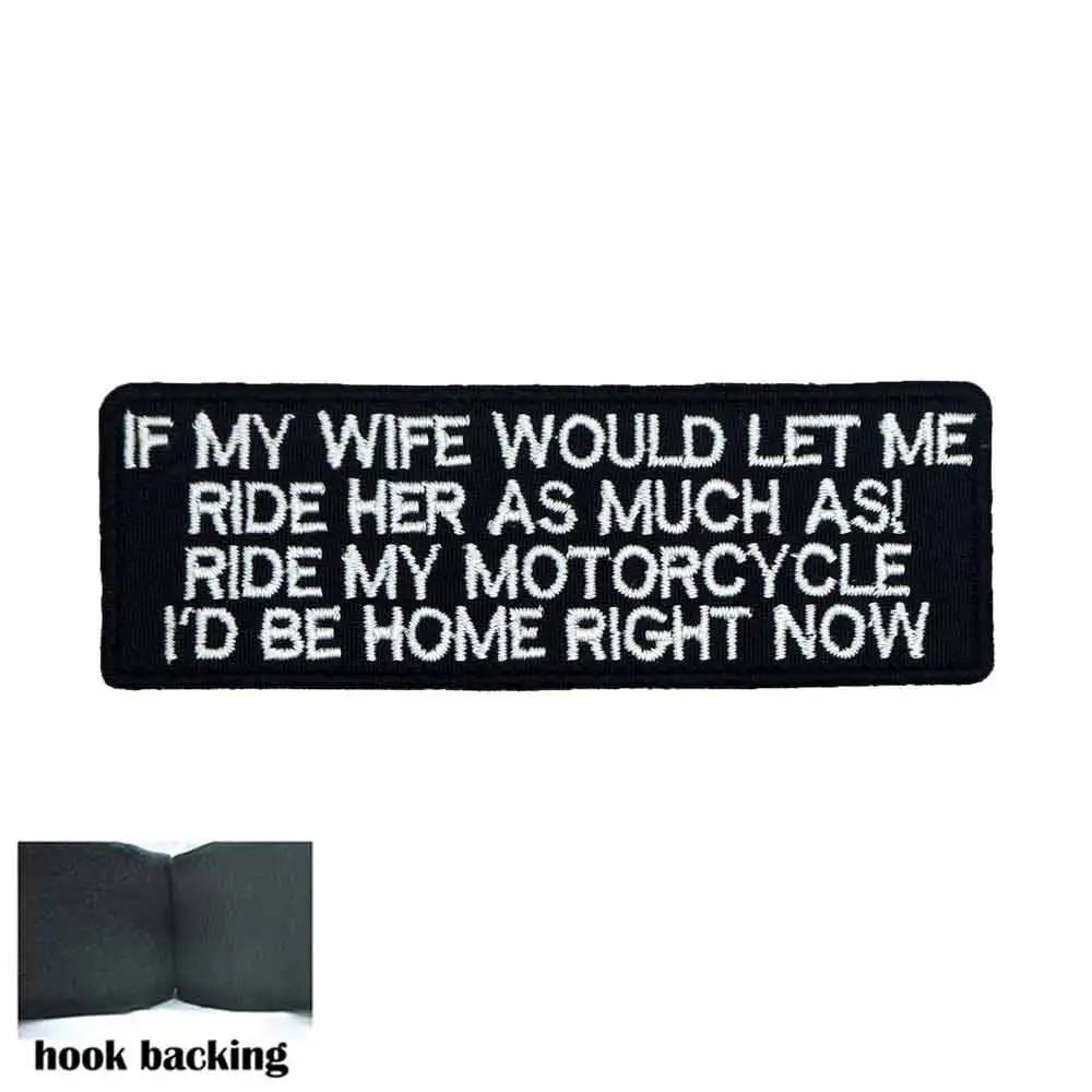 Если моя жена позвольте мне ездить ее вышитая аппликация этикетка для шитья панк