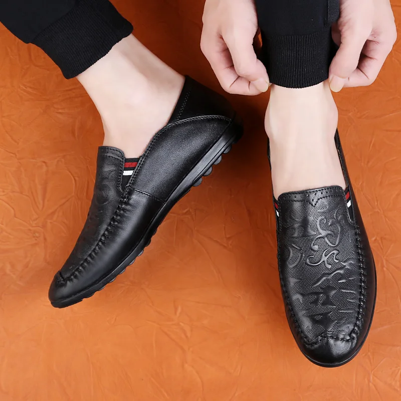 EMOSEWA Mazefeng/Новинка 2020 года Летняя мужская кожаная повседневная обувь без шнуровки