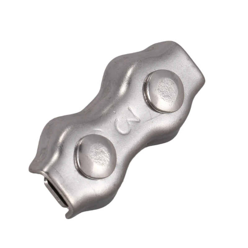 

10 Pcs 3mm Duplex Clips Wire Rope Grips Caliper with 30 PCS M3 Thimble for 3/32 Inch and 1/8 Inch Diameter Wire Rope
