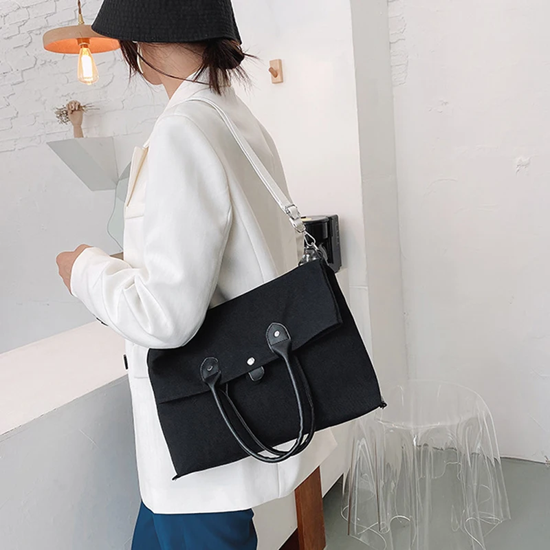 

Повседневные вместительные женские сумки на плечо, дизайнерские холщовые мешки для покупок, сумки-мессенджеры через плечо с широким ремешк...