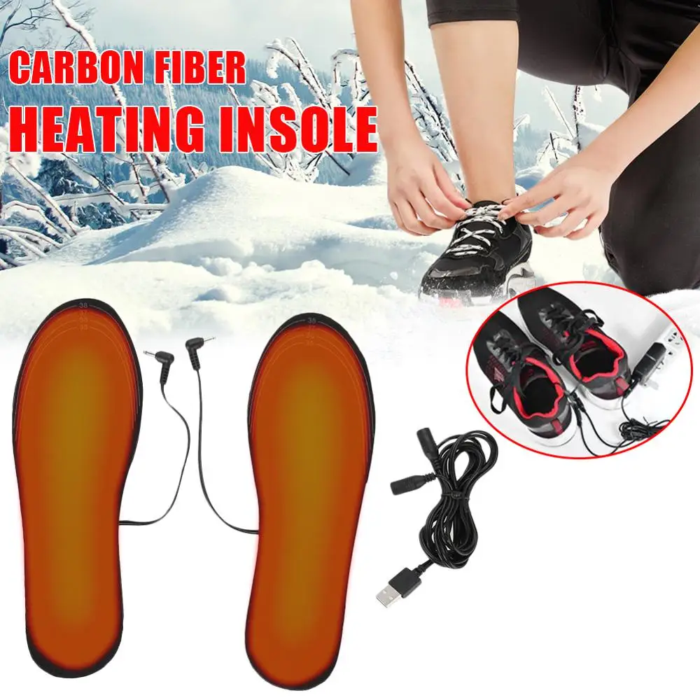 

Outdoor Heating Insoles Winter Warm Insoles USB Leather Cotton Cutable Heated Insoles Shoes Comfortable Soft Heating Warm Insole