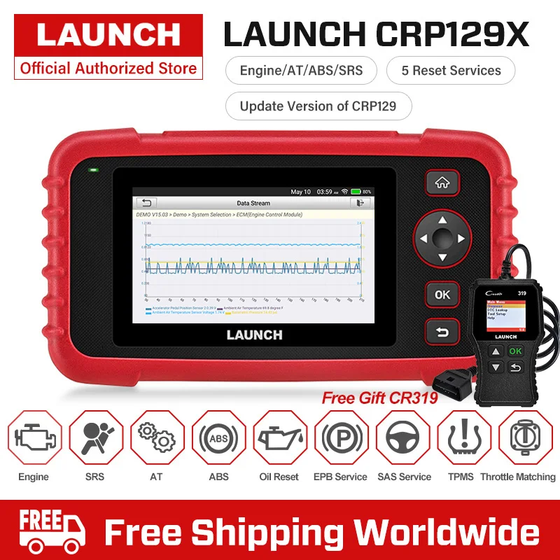 Launch X431 CRP123E OBD2 ENG ABS подушка безопасности SRS на авто диагностический инструмент OBDII считыватель кодов Сканер бесплатное обновление pk CRP123X CRP123