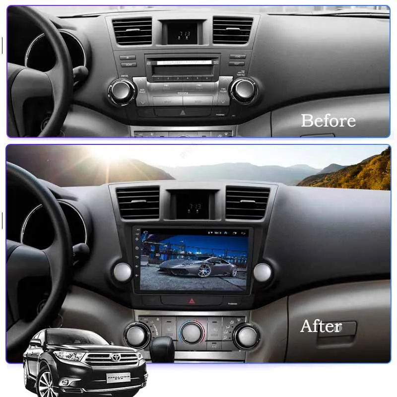 10 1 дюймовый автомобильный навигатор DVD Радио дисплей экран Android 0 GPS для Toyota Highlander