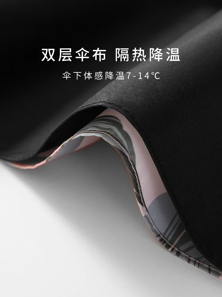 

Double Layer Auto Folding Umbrella Women UV Protection Sunscreen Umbrella , Windproof Travelsmall Black Coating Fashion