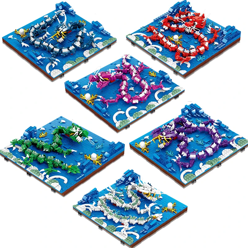 Kaizhi Китайская Модель Дракона Строительные Блоки Животные Фреска Творческий Набор Игрушек для Конструирования Обучение для Детей Подарки