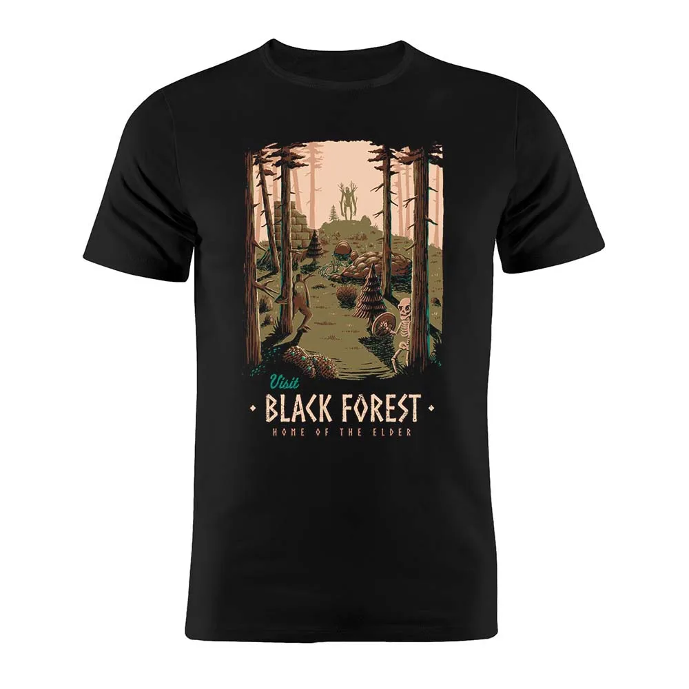 

Cotton Unisex T Shirt Valheim Black Forest The Elder Awaits Funny Artwork Tee