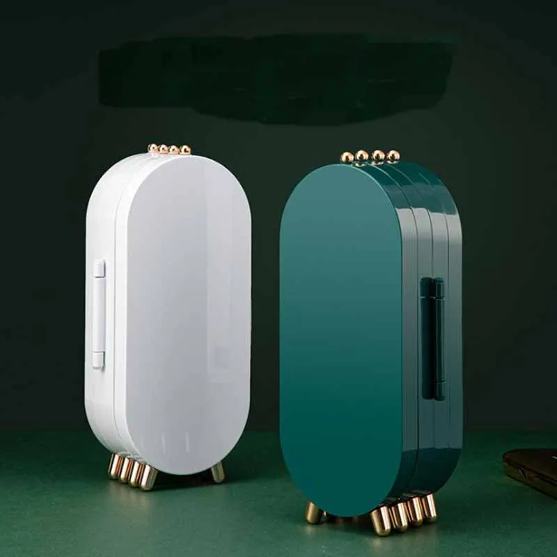 

Desktop dustproof folding jewelry box large capacity multi-layer jewelry storage box Ring Necklace Pendant Earring Jewelry Box