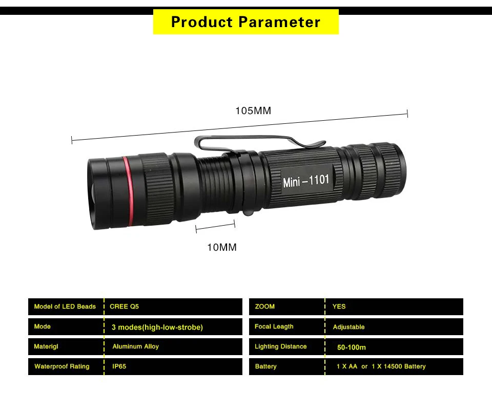 ZOOM СВЕТОДИОДНЫЙ фонарик Q5 энергосберегающие фонари Linternas Lampe Torche 14500/AA светодиодный Fanarik для пеших прогулок или кемпинга