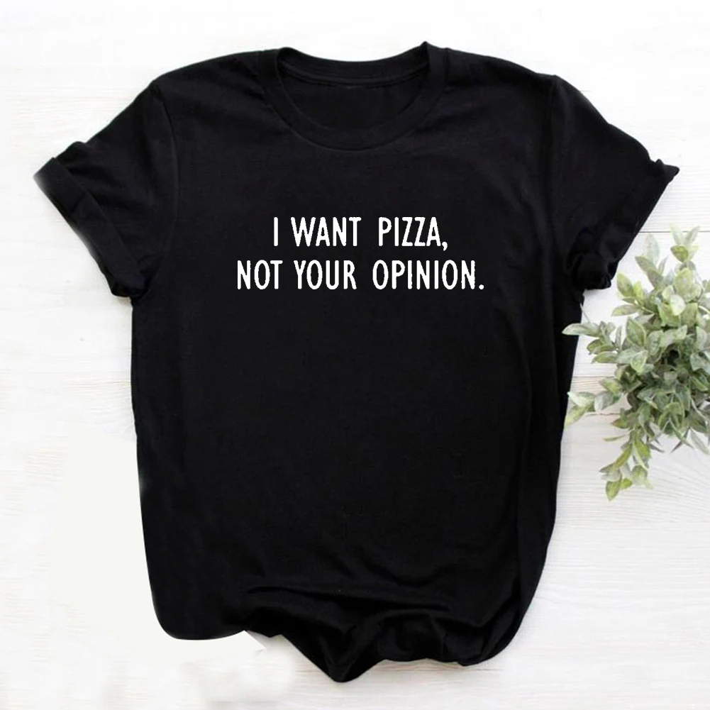 Женская хлопковая футболка с коротким рукавом круглым вырезом и принтом я хочу