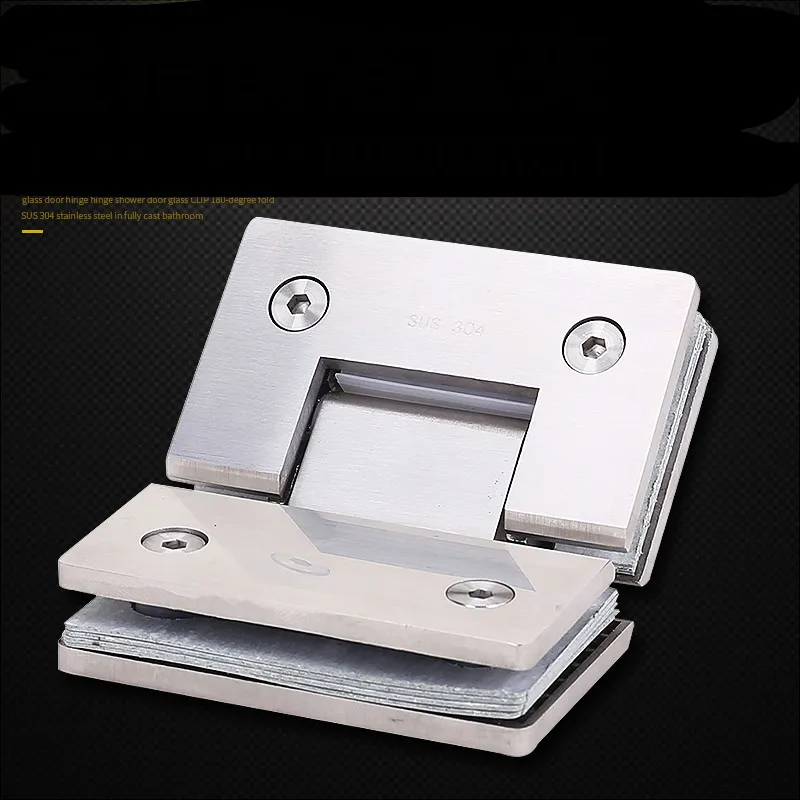304 нержавеющая сталь стеклянный зажим для ванной комнаты шарнир 135 градусов