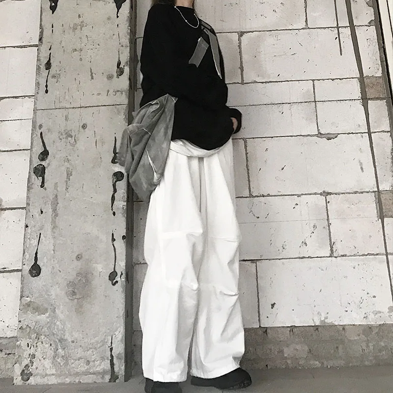 

White for Women 2021spring and Autumn New Loose All-Match Wide Leg High Waist Drooping Casual Pants Fashionable