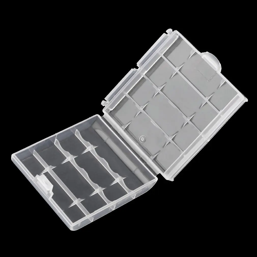 New Battery Storage Box Hard Plastic Case Cover Holder for 4 pcs AA AAA Batteries Transparent Wholesale |