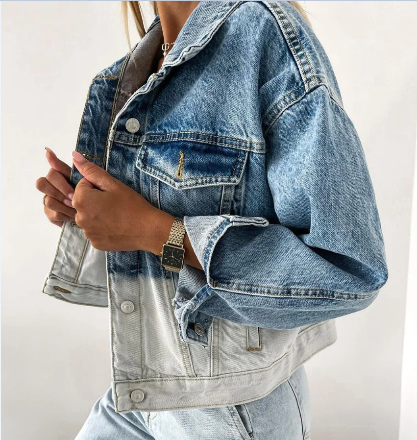 Уличная мода для девочек удобная теплая Повседневная джинсовая куртка большого