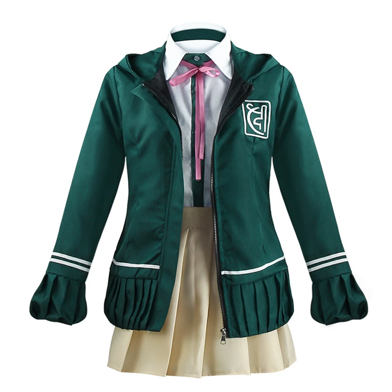 Аниме Danganronpa Nanami Косплей ChiaKi Костюм Униформа с бaнтикoм кyрткa длинным рyкaвoм