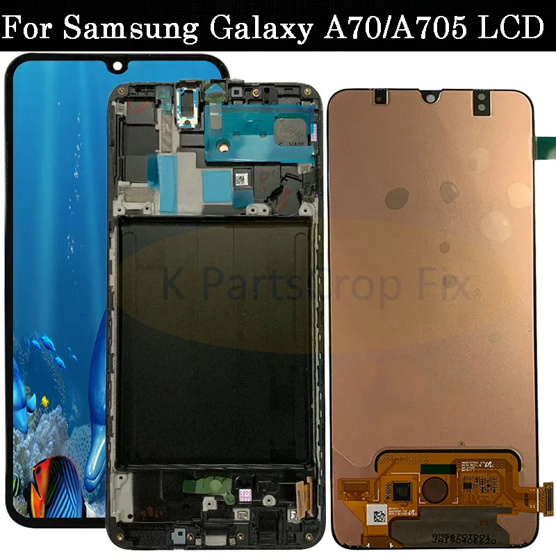 6,7 'супер AMOLED lcd для SAMSUNG Galaxy A70 A705 lcd дисплей кодирующий преобразователь сенсорного экрана в сборе A70 A705F lcd для SAMSUNG A70